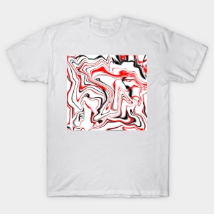 White Red and Black Marble T-Shirt